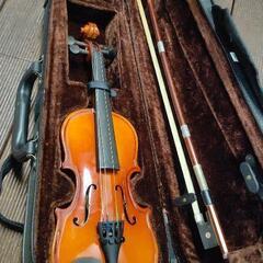 0511-157 ヴァイオリンインテリア※張り付きあり、ケースから本体が取れませんの画像