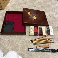 会津塗り　硯箱　　　書道
