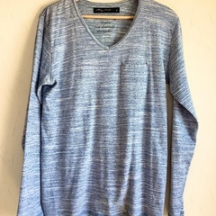 【中古】メンズ　Tシャツ　Lサイズ　長袖　Vネック　カットソー　...