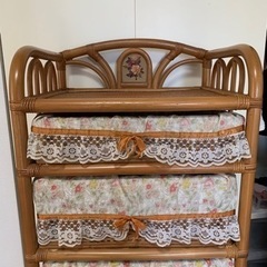 衣装ケース　引き出し　籐の画像