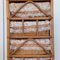 衣装ケース　引き出し　籐の画像