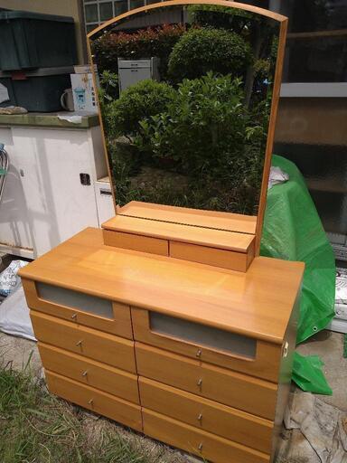 ■■■値下げ■■■【家具】ドレッサー　鏡付きチェスト（訳あり）