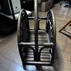 10月末まで！籐 ラタン ダークブラウン マガジンラック 本立て　の画像