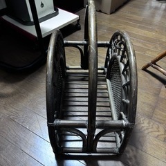 10月末まで！籐 ラタン ダークブラウン マガジンラック 本立て　の画像