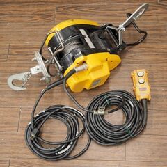 動作確認済 RYOBI リョービ 電動ウインチ WI-62 100V 最大吊揚荷重 60Kg 揚程 20m ワイヤーロープ 4mm×21ｍ