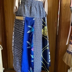 手作り教室👘浴衣リメイク　12枚はぎのロングスカートの画像