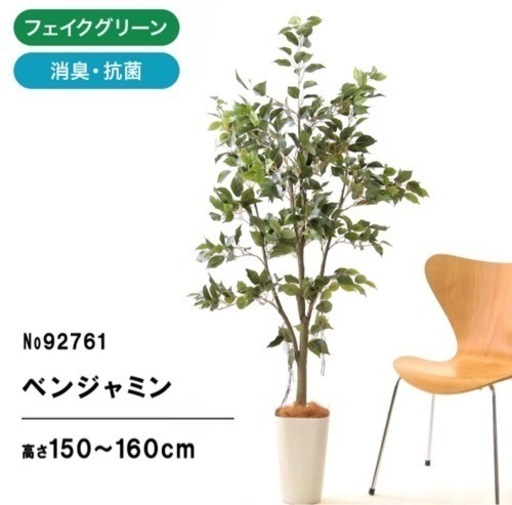 フェイクグリーン 造花 光触媒 ベンジャミン 高さ150〜160cm