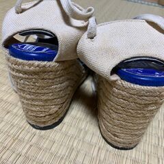 エスパリドリューユ ウェッジソール バレエ編み上げサンダルの画像