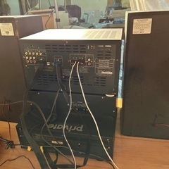Pioneer パイオニア★private CLX-J100/DC-J100/S-J100V CD/LD/カセット ミニコンポ 本体 スピーカーペアの画像