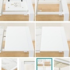 大理石調エクステンションテーブルの画像