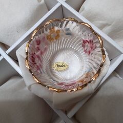 【未使用】昭和レトロ　KAMEI GLASS Amalet 小鉢の画像