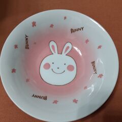 【未使用】ウサギ絵柄　食器　2枚の画像