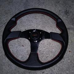 35Φ DepoRacing レザー風ハンドル美品