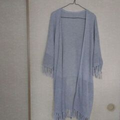 ◆【美品】　《婦人用・ロングカーディガン》　　●お色/ライトグレ...