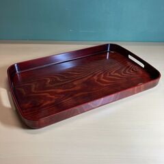 けやき杢 合成漆器 お盆（幅48cm）箱入り未使用品
