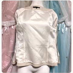 ꒰theory꒱日本製  ノーカラー ジャケット 無地 長袖 アイボリーの画像