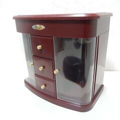 宝石箱 ジュエリーケース ジュエリーボックス リング ネックレス 等 アクセサリーケース 鏡付きの画像