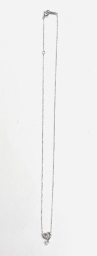 4℃ K18WG ホワイトゴールド ハートダイヤ ネックレス ハート型ケース