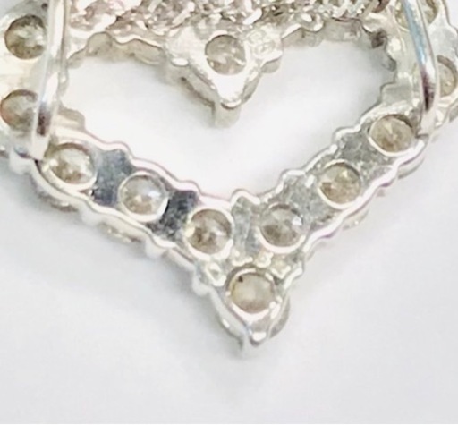 78,000円 K18/PT900 ハートモチーフ ダイヤモンド ネックレス D0.52ct