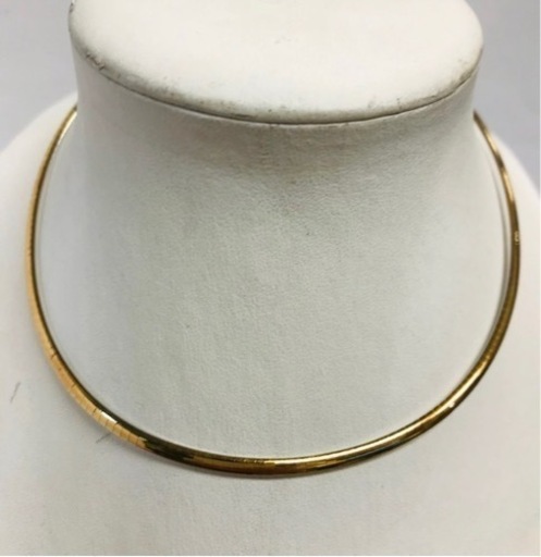 ランカンジェロ　K18/K18WG　イエローゴールド×ホワイトゴールド　リバーシブルネックレス　オメガ