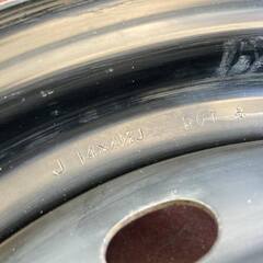 ホンダ14インチ4穴鉄ホイールPCD100球面座ホイールキャップ付き4本の画像