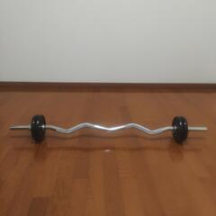 取引予約中 バーベル　W字型シャフト　 2.5kg×4枚付き