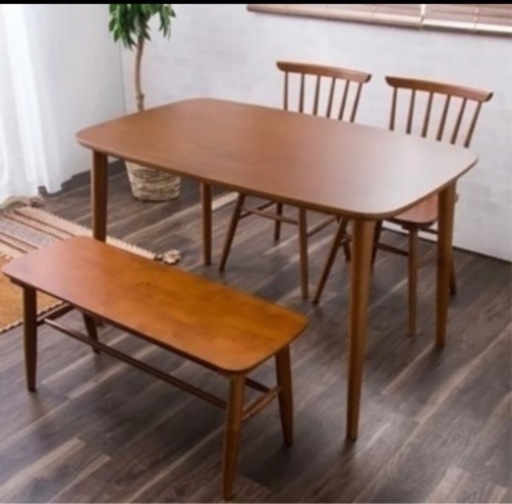 ☆美品☆【ダイニングテーブル/セット】ニトリ/４人/カフェ風/テーブル/ダイニング/ウォールナット/無印/unico/木製