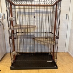 猫ケージ　ウッドワンサークルキャット 2段タイプ　ハンモック付