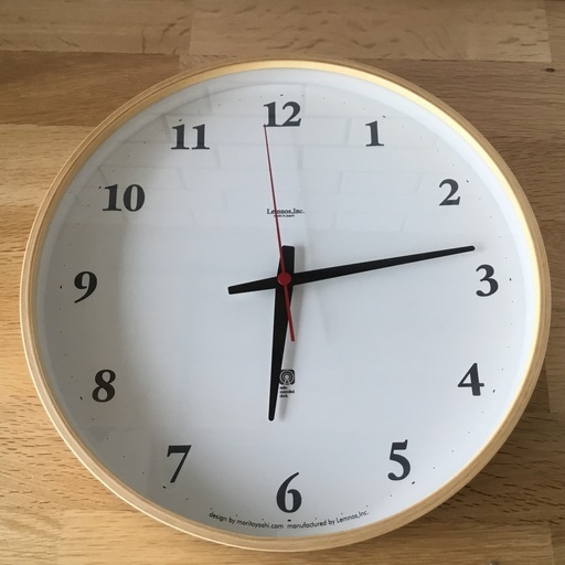 レムノス Plywood clock プライウッド クロック 電波時計