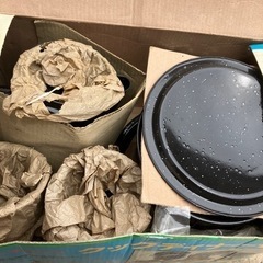 新品 ホーロー アウトドア クッキングセット バーベキュー　キャンプなどに　の画像