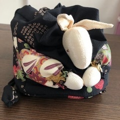 和装バッグ　楽艸　巾着バッグうさぎ