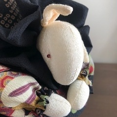 和装バッグ　楽艸　巾着バッグうさぎの画像