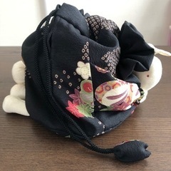 和装バッグ　楽艸　巾着バッグうさぎの画像