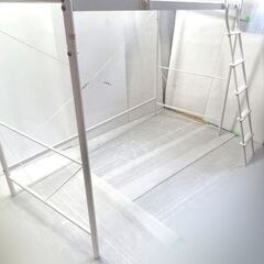 ＊＊＊取引中＊＊＊＊＊＊＊＊＊＊＊＊＊前階段付パイプベッド(宮無)(ハイタイプ) ロフトベッド シングルベッドフレーム  スチールフレーム☆札幌市白石区☆店頭お引き取り歓迎【自社配送は札幌市内限定】【倉庫保管】の画像