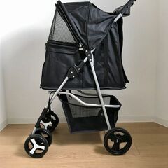 【女性限定】JungleA 4輪 折りたたみペットカート・ブラック の画像
