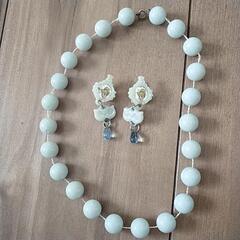 シンデレラ♡レース手袋&ネックレス&イヤリング 3点セットの画像