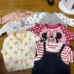 女の子長袖ロンパース60~70