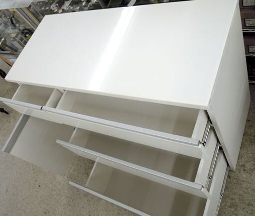 ニトリ キッチンカウンター 約120cm ホワイト キッチンボード 収納 札幌市北区屯田