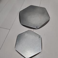 ステンレス製 ガスコンロの五徳カバー大小セットの画像