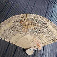 扇子　白檀　天女