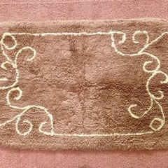 決まりました／綿素材　モカベージュ玄関マット