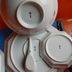 中華料理の器 5客セット 橘吉製 昭和レトロ　未使用長期保管品の画像