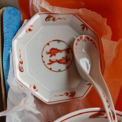 中華料理の器 5客セット 橘吉製 昭和レトロ　未使用長期保管品の画像