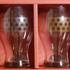 株主限定配布■KAGOME カゴメ★トマト薫る特製グラス 金銀２個セット★株主１０年記念限定品◎トマトジュース専用◎未使用ストック品◎の画像