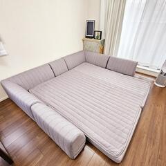 ベルメゾン 極厚ラグのフルカバーリングダブルコーナークッション ロー