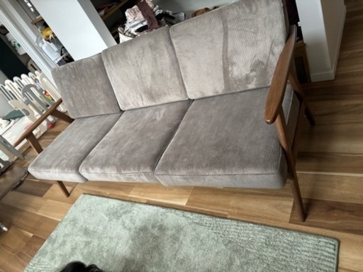 ソファー　家具　3人掛　　コーデュロイ　ハリス