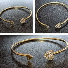 ダブルハートバングル①（新品）の画像