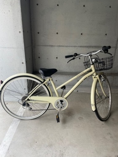 (終了)【自転車】26インチ・6段変速付き オフホワイト