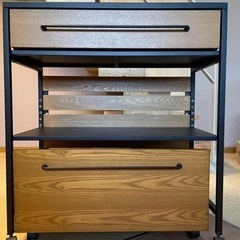 【美品】LOWYA  引出し付きキッチンカウンター