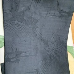 受け渡し者決定 黒　着物の帯　もみじ 